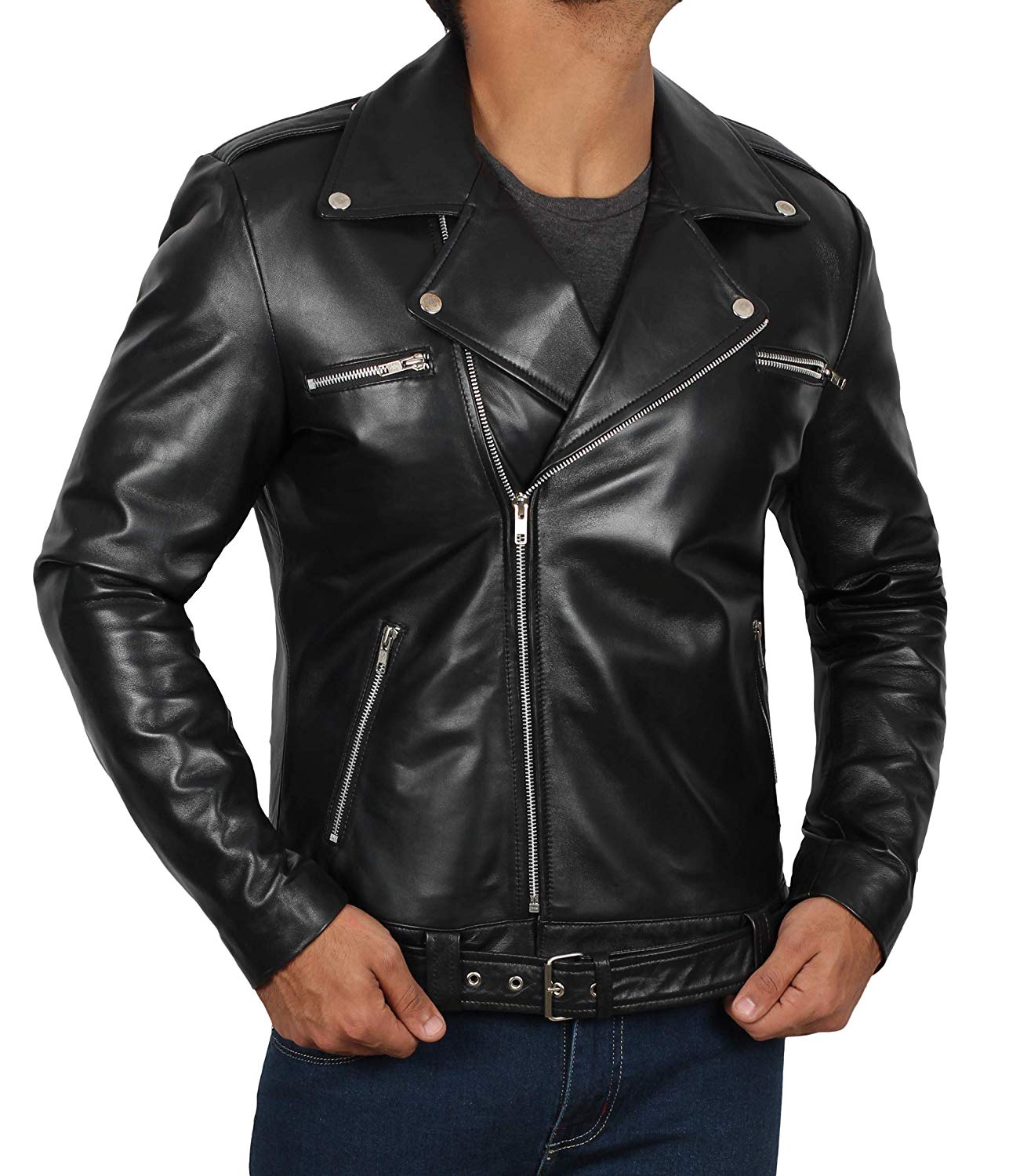 Negan Motorcycle Leather Jacket From The Walking Dead - Leather 4 Ever